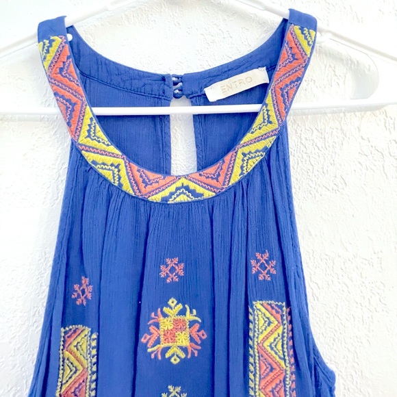 Aztec Tunic Top in Blue - Picture 3 of 6